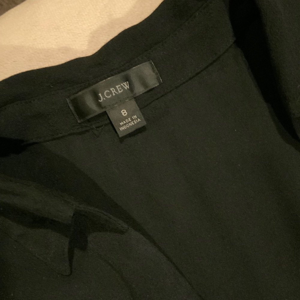 J Crew Black 8 wrap dress Minimalist Monochrome Scandi Officecore Timeless